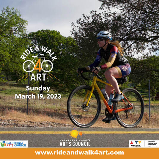Bicycle Northern California backroads in Calaveras County Sierra Nevada Foothills with Ride & Walk 4 Art 